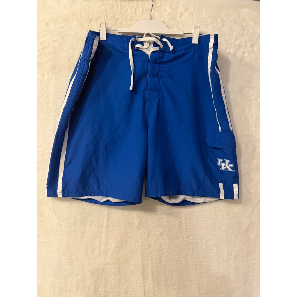 University of Kentucky Wildcats Board Shorts Mens Blue Swim Trunks Cargo UK Logo